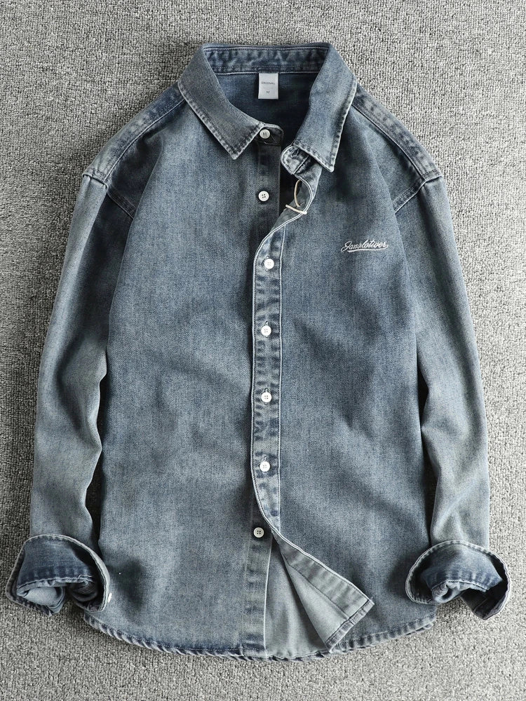 British denim washed shirt - Antonios