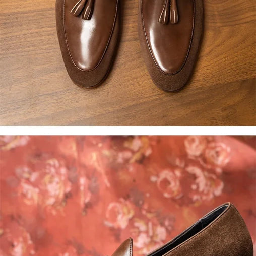 Brown patchwork tassel loafer - Antonios