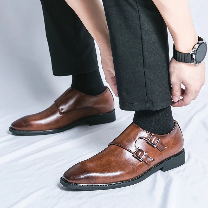 Buckle monk classic retro shoes - Antonios