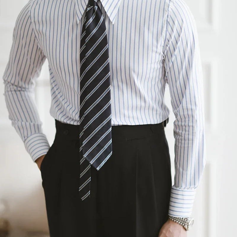 Business slim fit striped italian shirt - Antonios