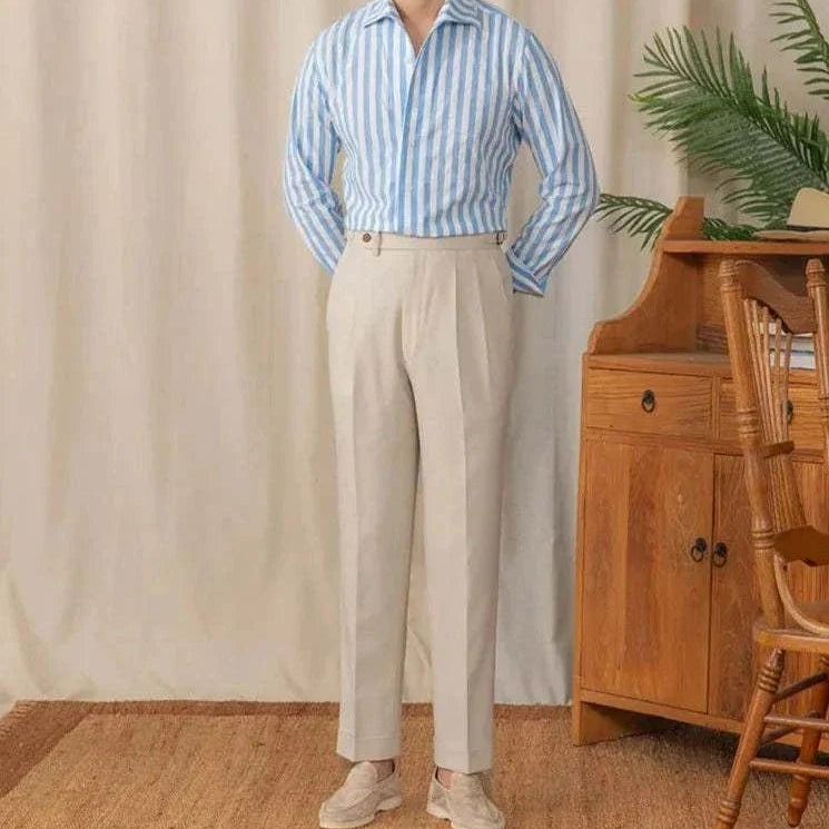 Business striped white summer shirt - Antonios