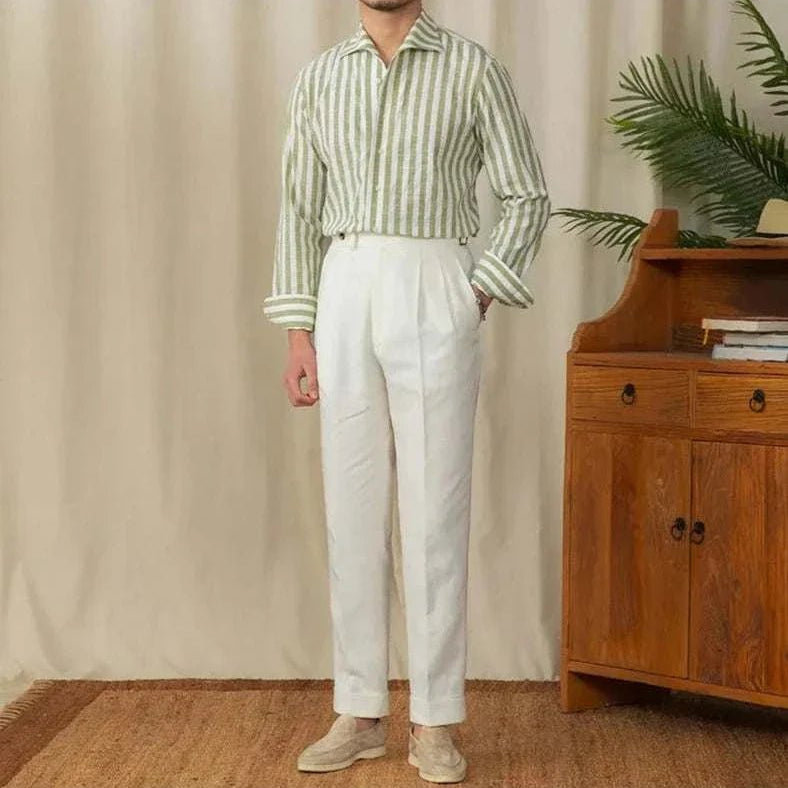 Business striped white summer shirt - Antonios