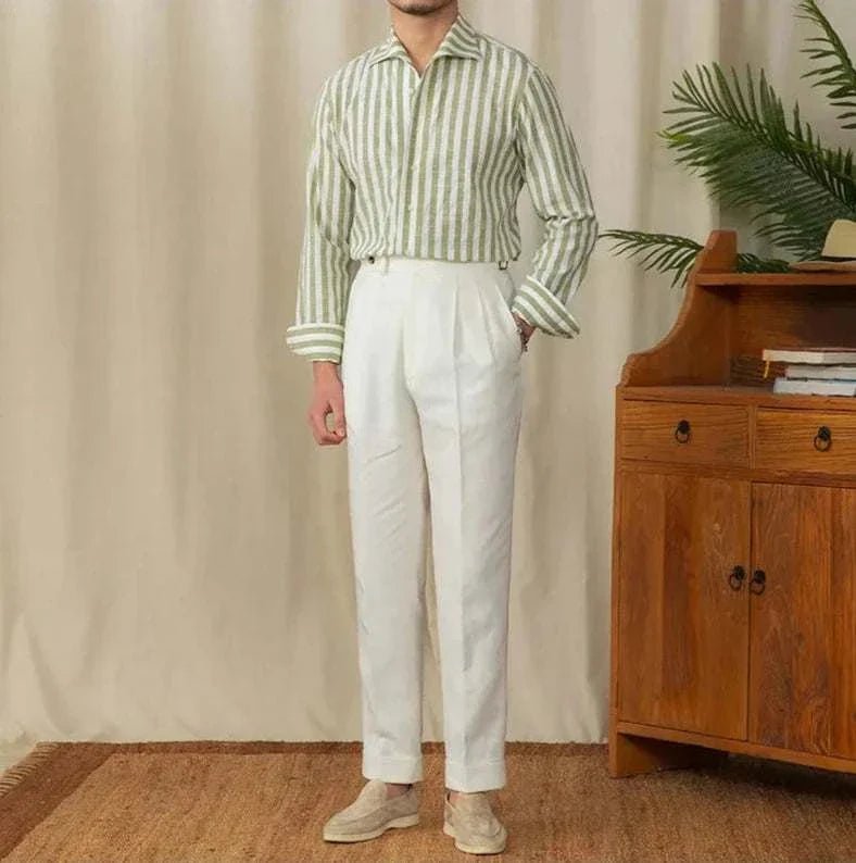 Business striped white summer shirt - Antonios