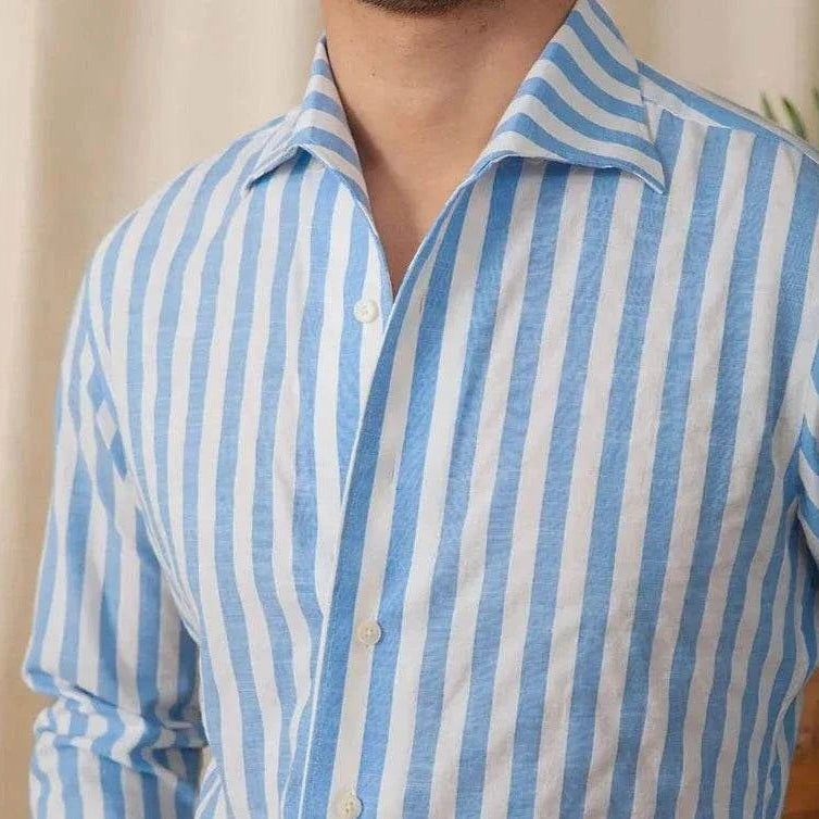 Business striped white summer shirt - Antonios