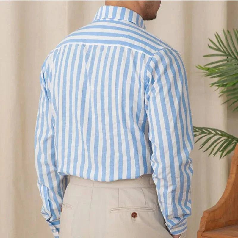 Business striped white summer shirt - Antonios