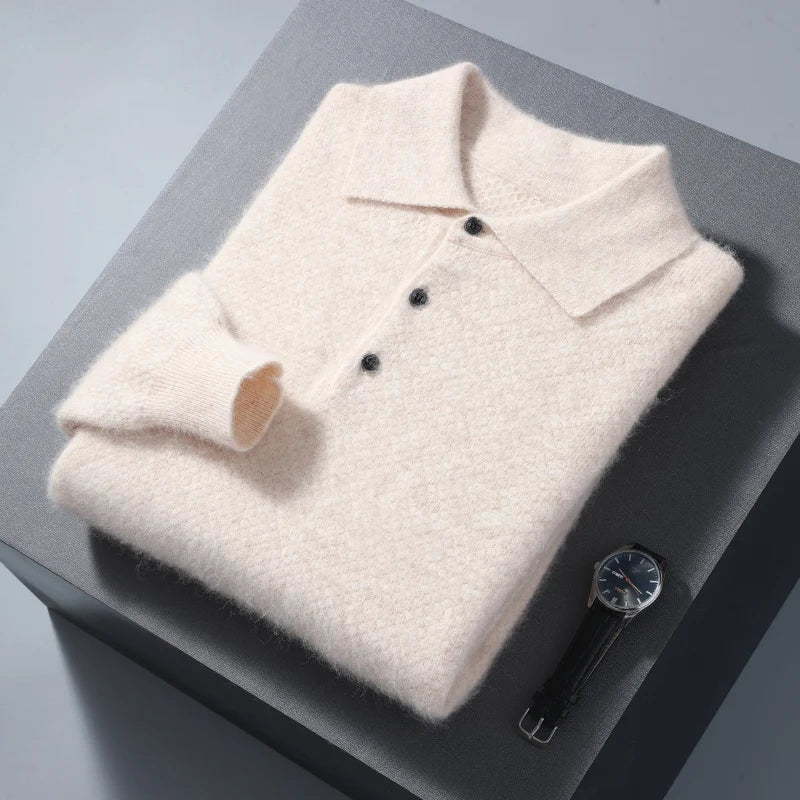 Cashmere polo elegant sweater - Antonios