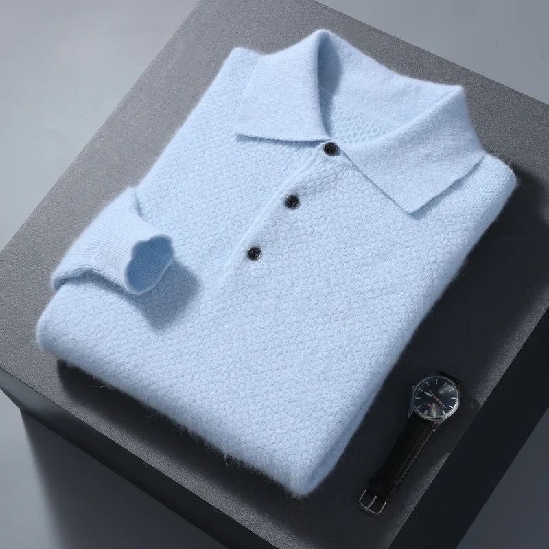 Cashmere polo elegant sweater - Antonios