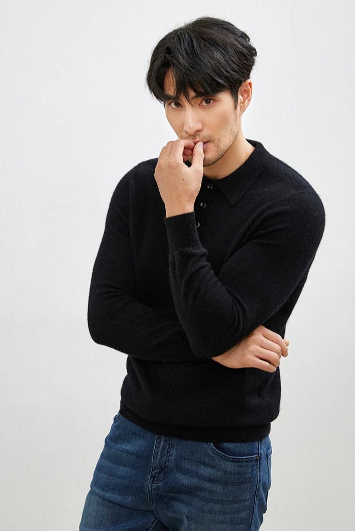 Cashmere polo premium sweater - Antonios