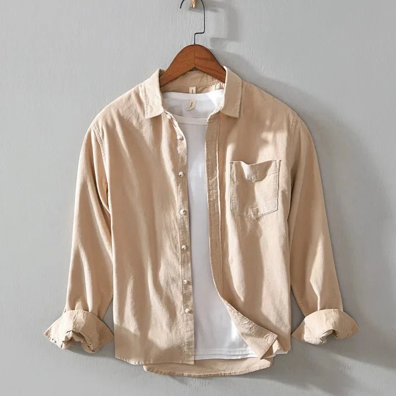 Casual cotton long sleeve shirt with pocket - Antonios