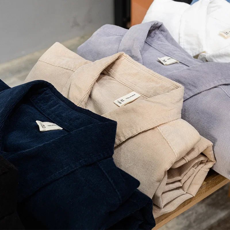 Casual cotton long sleeve shirt with pocket - Antonios