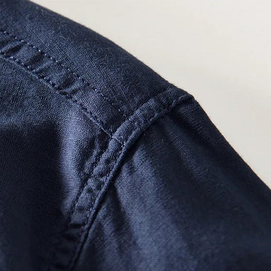 Casual long - sleeve white cotton beach vacation top - Antonios