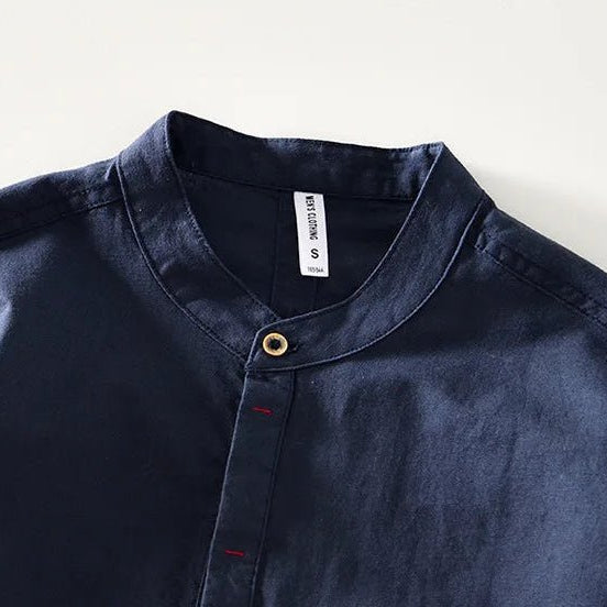 Casual long - sleeve white cotton beach vacation top - Antonios