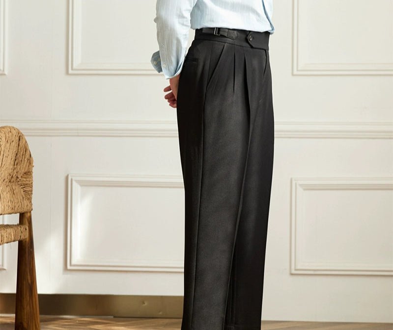 Casual wide - leg high - waist italian pants - Antonios