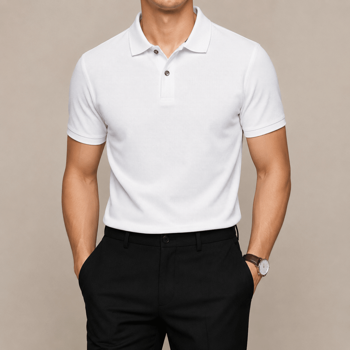 Cotton golf polo shirt - AntoniosClothing - White