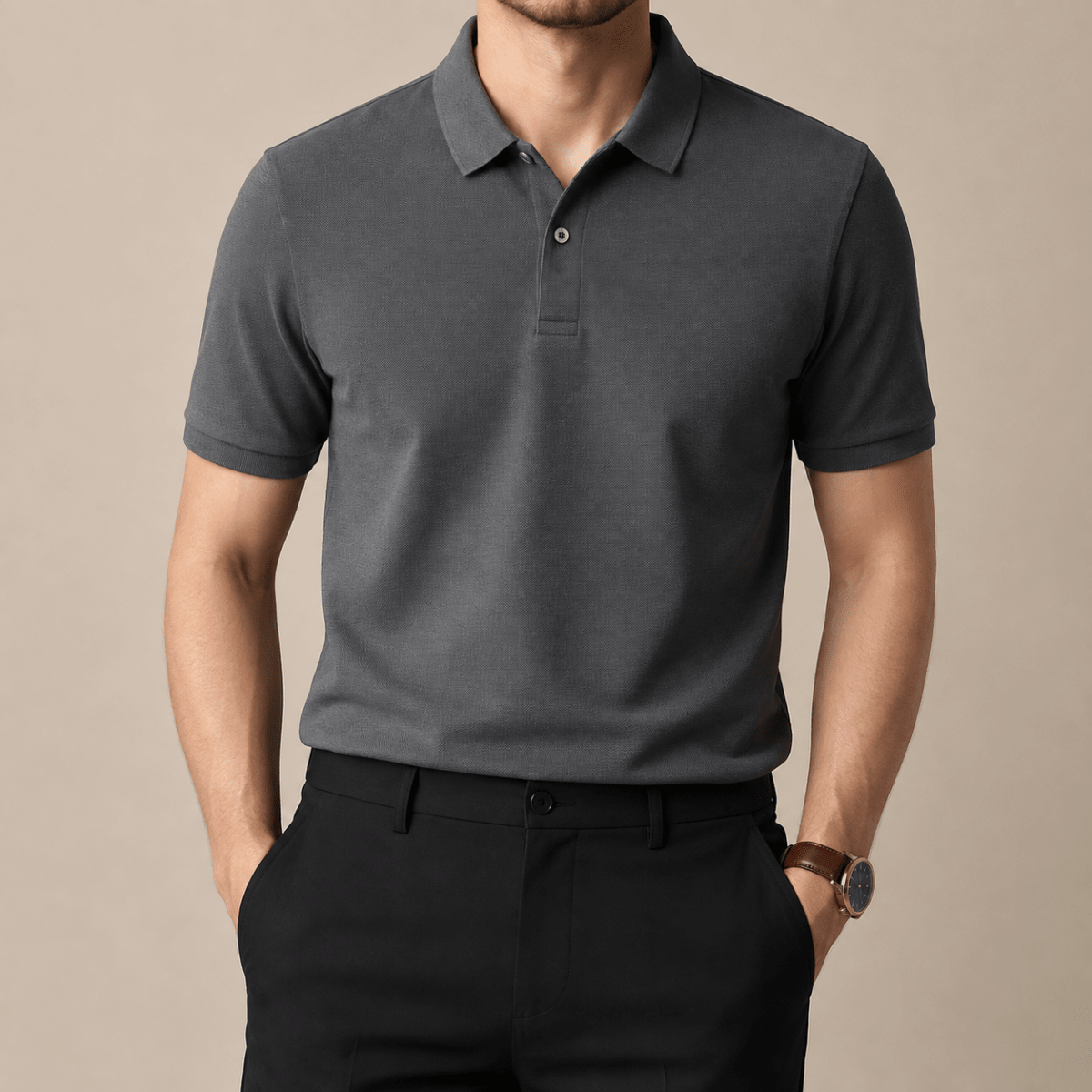 Cotton golf polo shirt - AntoniosClothing - Dark gray