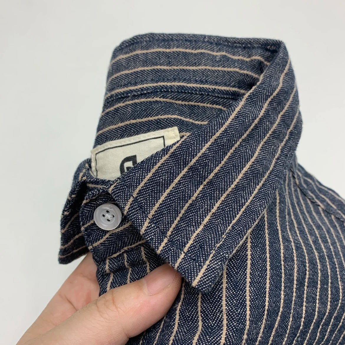 Cotton linen striped long sleeve shirt - Antonios