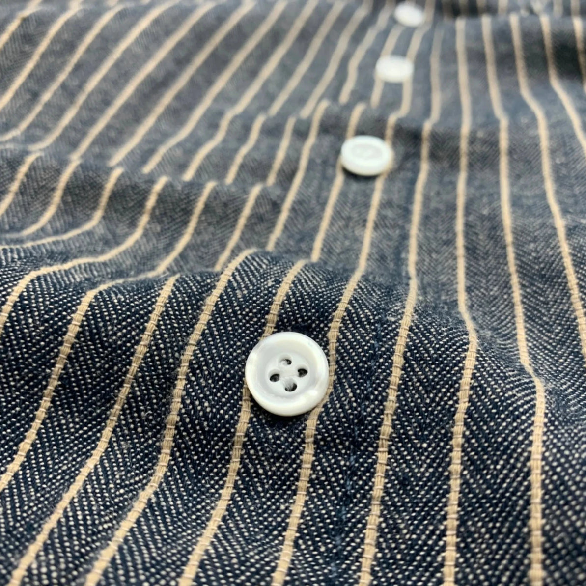 Cotton linen striped long sleeve shirt - Antonios