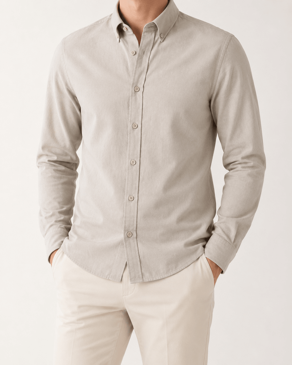 Cotton oxford sweat-wicking slim fit shirt - AntoniosClothing - Navy blue