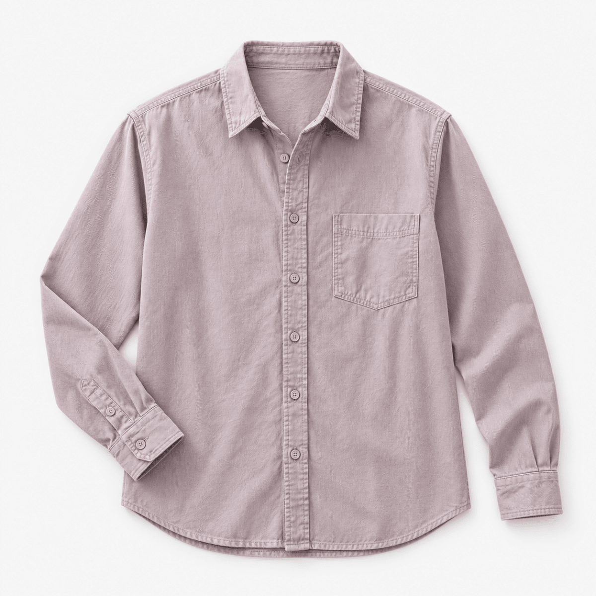 Cotton point collar shirt with a chest pocket - AntoniosClothing - Dusty lilac