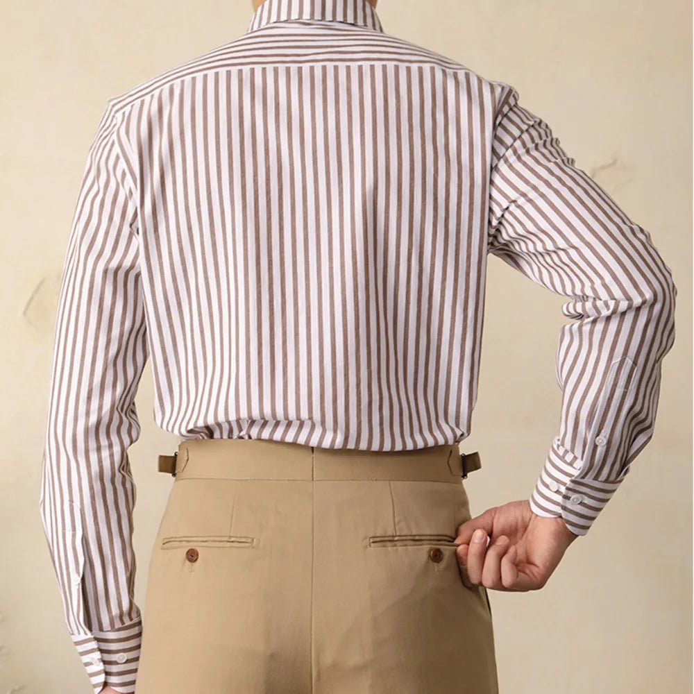 Cotton striped italian office shirt - Antonios