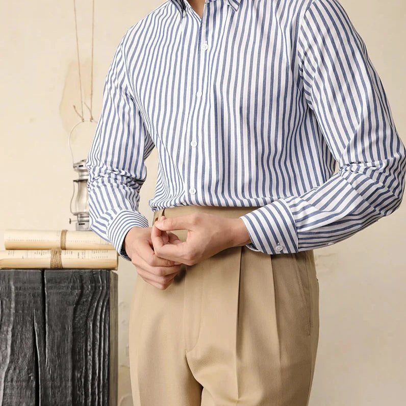 Cotton striped italian office shirt - Antonios