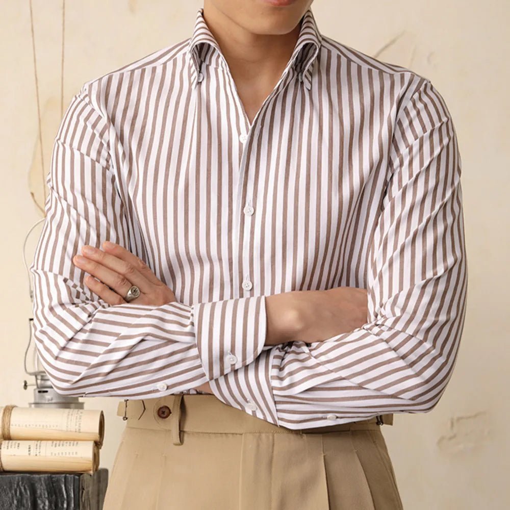 Cotton striped italian office shirt - Antonios
