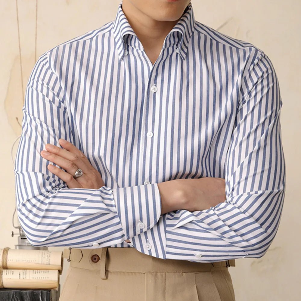 Cotton striped italian office shirt - Antonios
