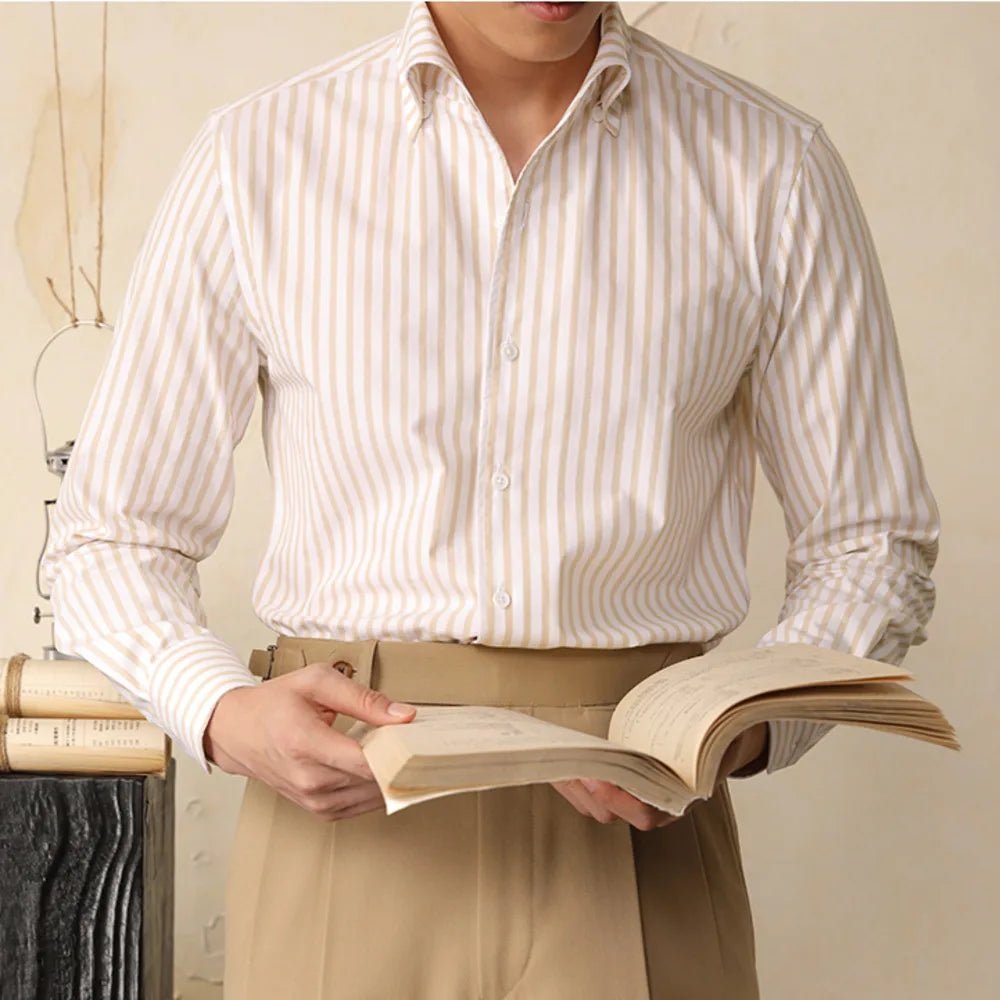 Cotton striped italian office shirt - Antonios