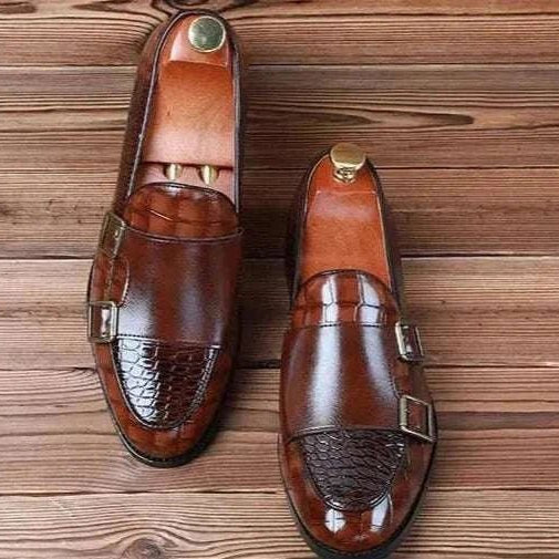 Crocodile pattern microfiber shoes - Antonios