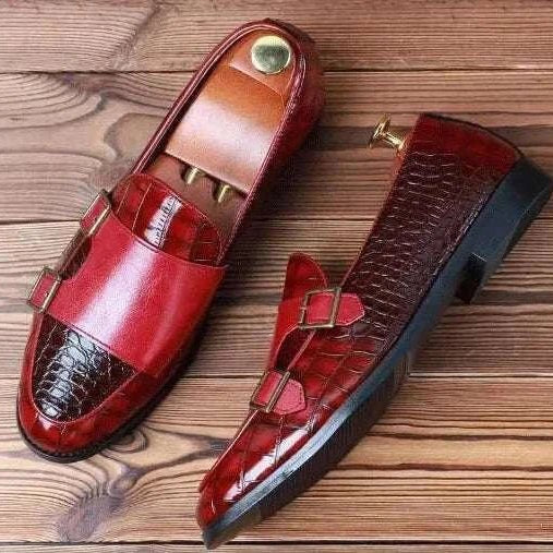 Crocodile pattern microfiber shoes - Antonios