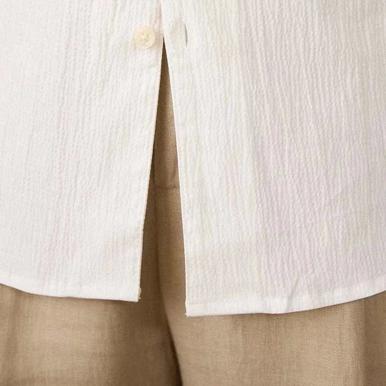 Cuban collar relaxed fit elegant shirt - Antonios