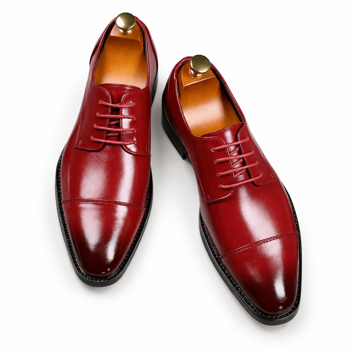 Derby elegant shoes - AntoniosClothing - Wine red