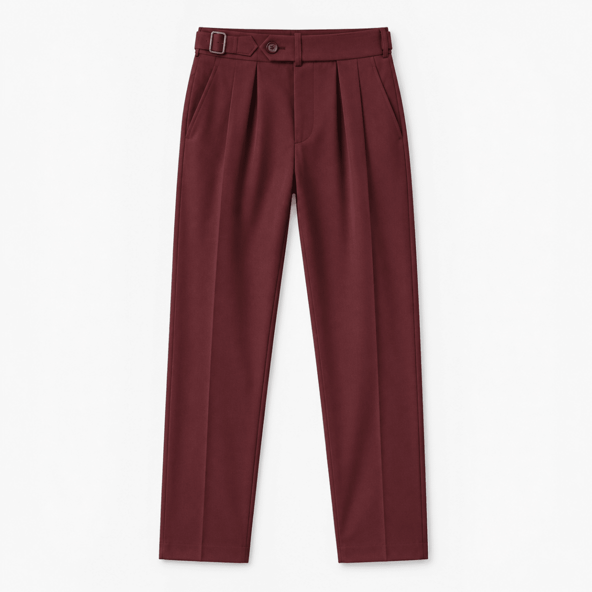 Double pleat tailored trousers - AntoniosClothing - Burgundy