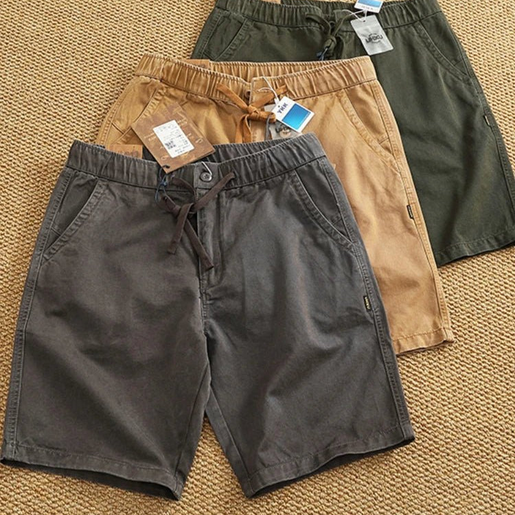 Drawstring cotton short pants - Antonios