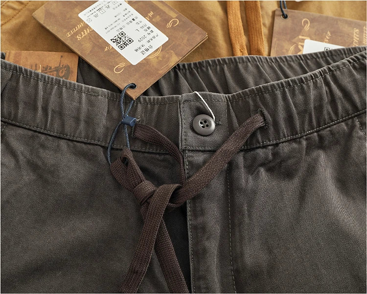 Drawstring cotton short pants - Antonios