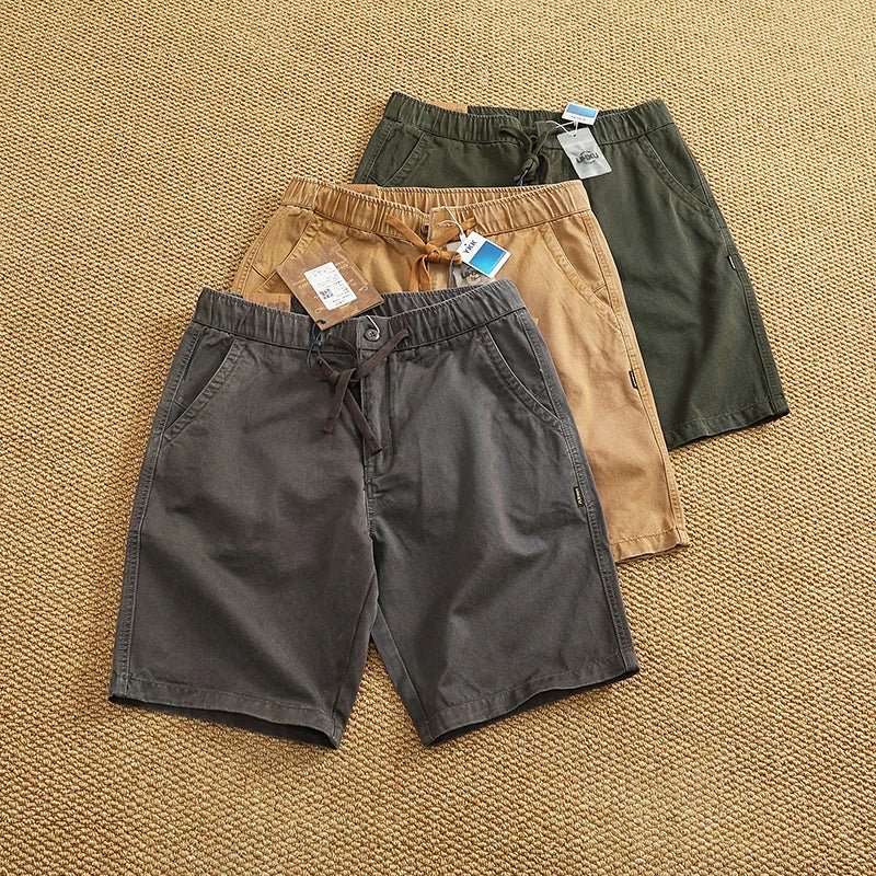 Drawstring cotton short pants - Antonios