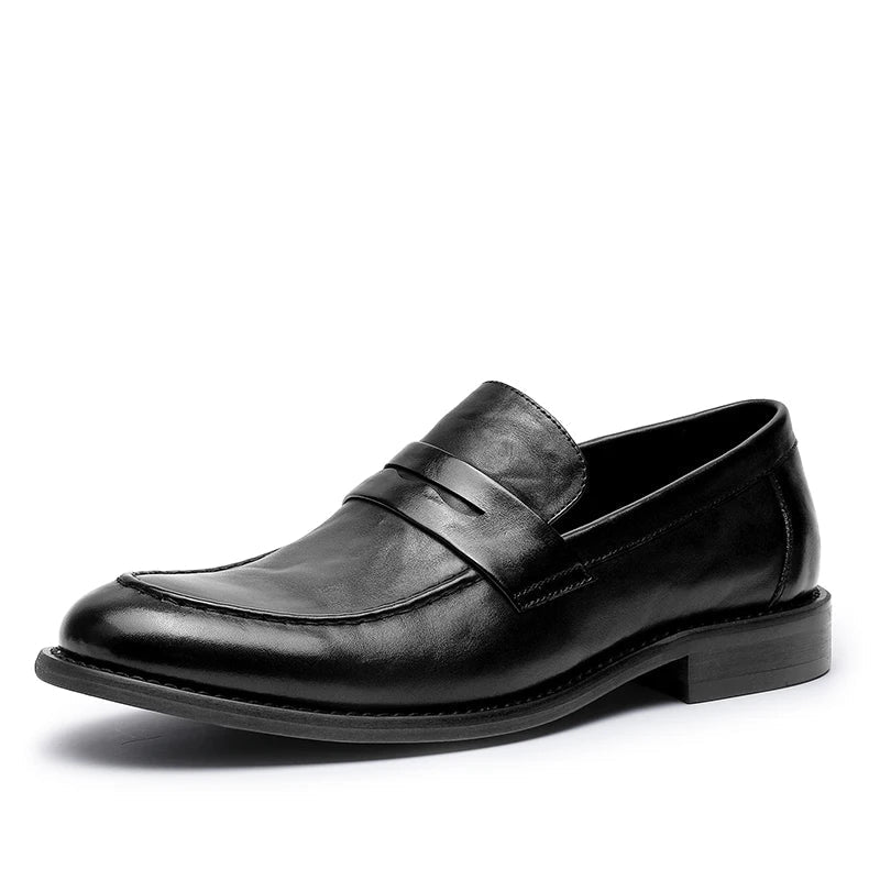 Elegant genuine leather loafers - Antonios