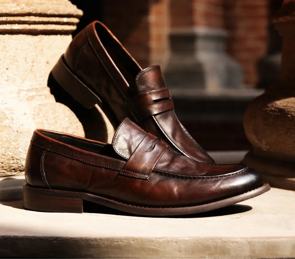 Elegant genuine leather loafers - Antonios