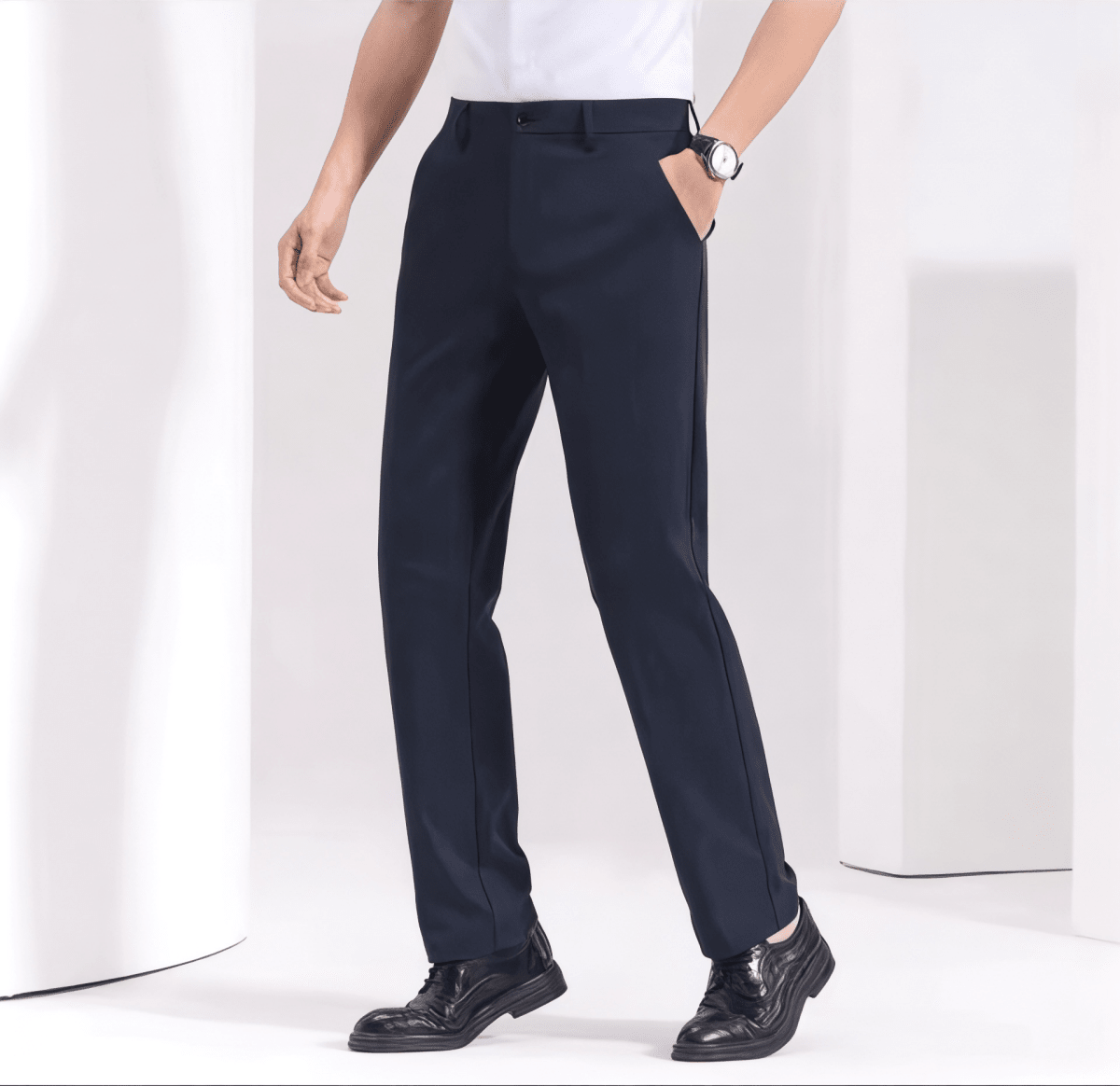 Elegant set navy blue+navy blue (shirt+trousers) - Antonios