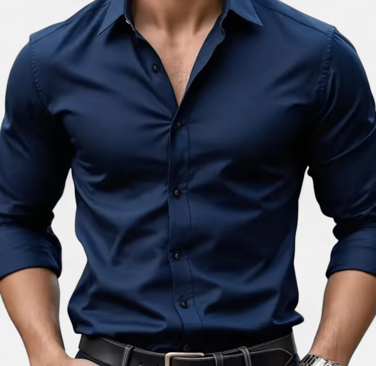 Elegant set navy blue+navy blue (shirt+trousers) - Antonios