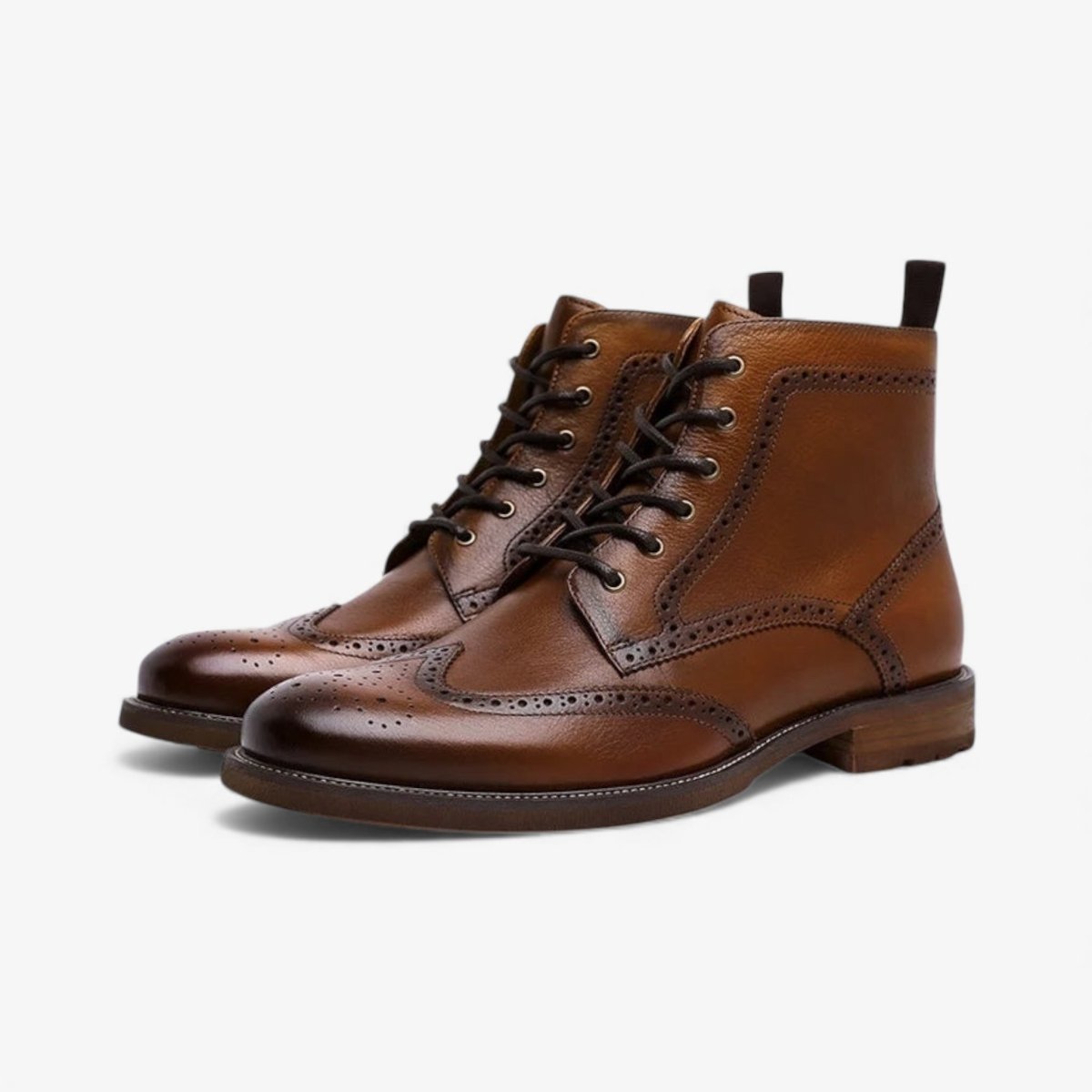 Fleece - lined leather brogue boot - Antonios