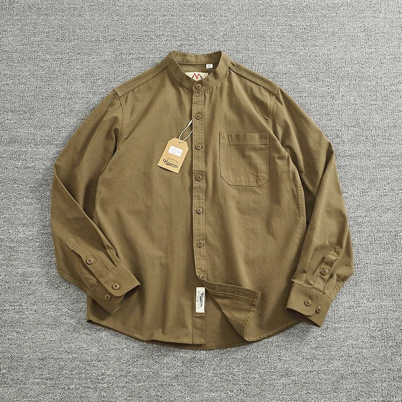 Gentleman stand collar cotton pullover - Antonios