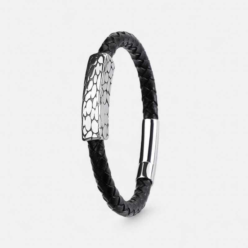 Genuine leather braided bracelet - Antonios