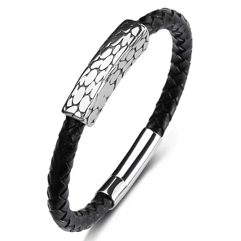 Genuine leather braided bracelet - Antonios