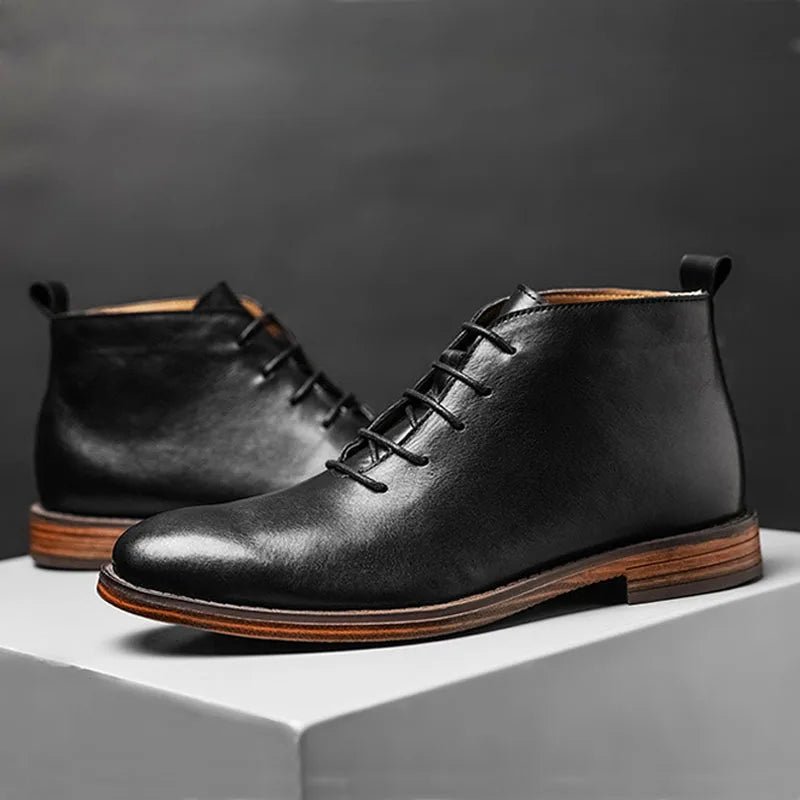 Genuine leather elegant ankle boots - Antonios