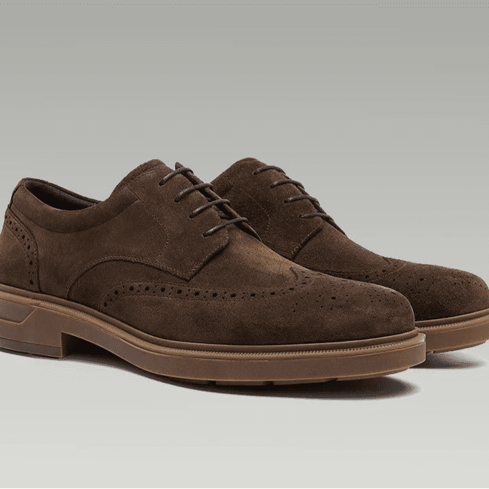 Genuine suede cow leather derby shoes - Antonios