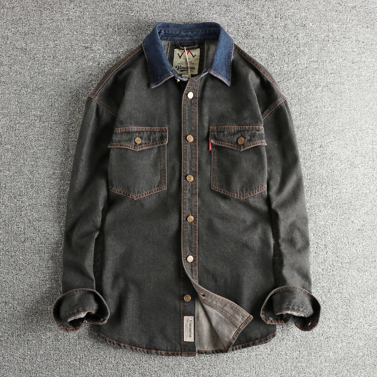 Heavyweight double pocket denim shirt - Antonios