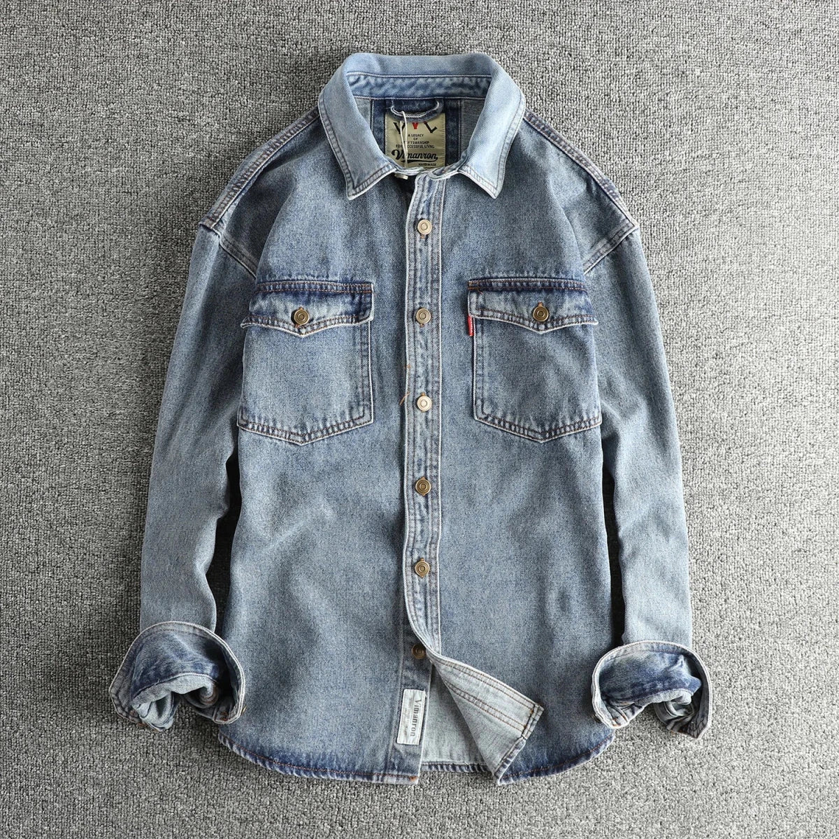 Heavyweight double pocket denim shirt - Antonios