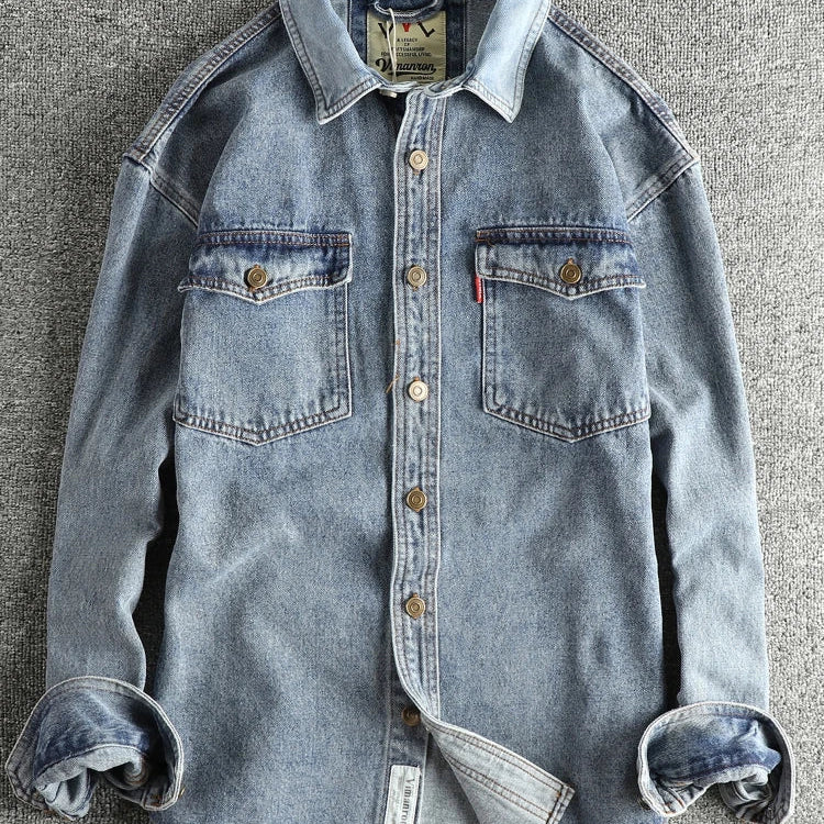 Heavyweight double pocket denim shirt - Antonios