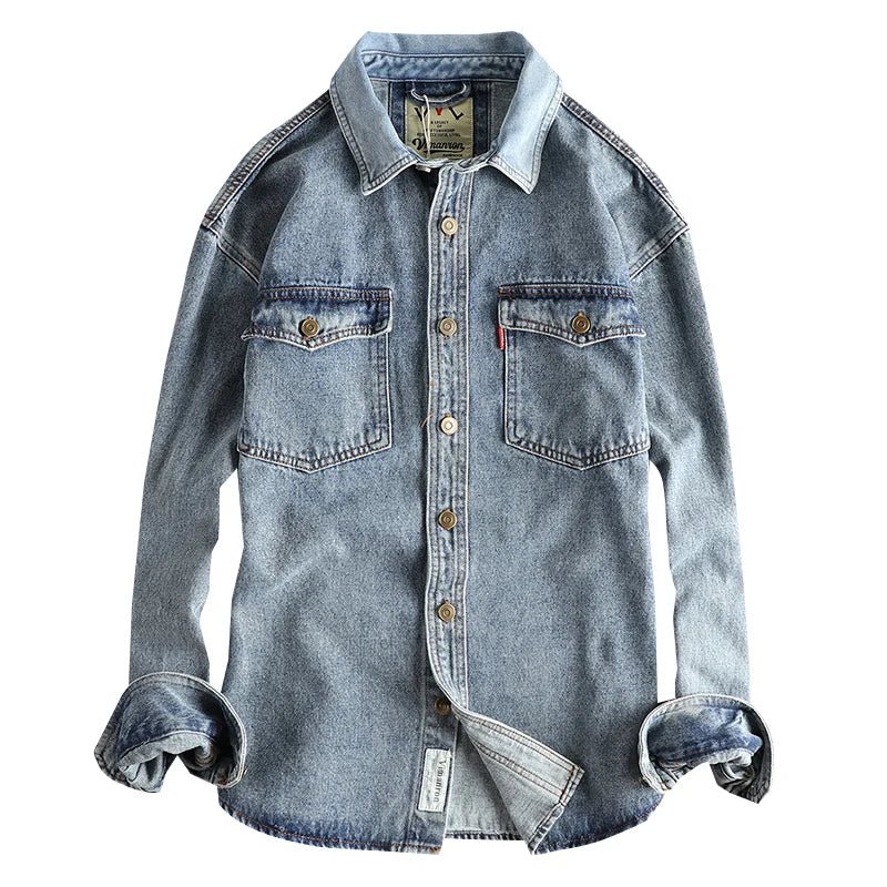 Heavyweight double pocket denim shirt - Antonios